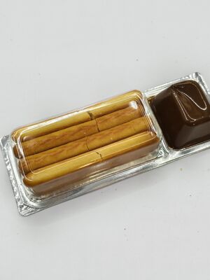 Gourmet-Schokoladen-Dip-Chisps mit 22% Kakao-Feststoffen und Himalaya-Rosa-Salz in Schalen-Siegel-Doppeltbeutel