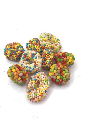 Farbenfrohe Gummies mit verschiedenen Fruchtgeschmacksrichtungen - weiche und kauende Sojabohnen-Snacks