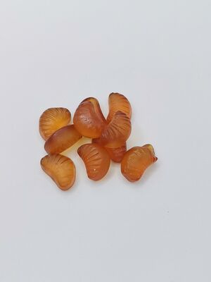 Orangenscheibenförmige Gummibonbons mit natürlichem Orangenaroma – glänzende und zähe Sojabohnen-Snacks