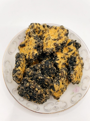 Schwarzgold Guoba Salzige Eigelb und Schweinefleisch Floss Geschmack Reis Cracker Mischen Knuspriges Reis Braten Reis Kruste