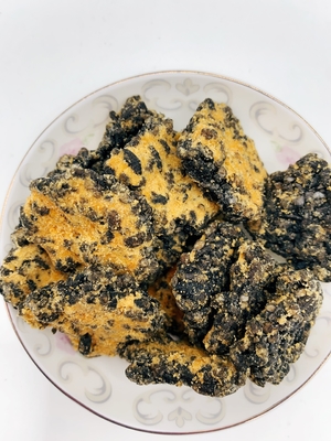 Schwarzgold Guoba Salzige Eigelb und Schweinefleisch Floss Geschmack Reis Cracker Mischen Knuspriges Reis Braten Reis Kruste