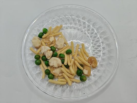 mit Salz gebackene Gemisch-Garnelen- und Bohnen-Scheiben Snack